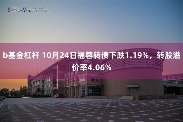 b基金杠杆 10月24日福蓉转债下跌1.19%，转股溢价率4.06%